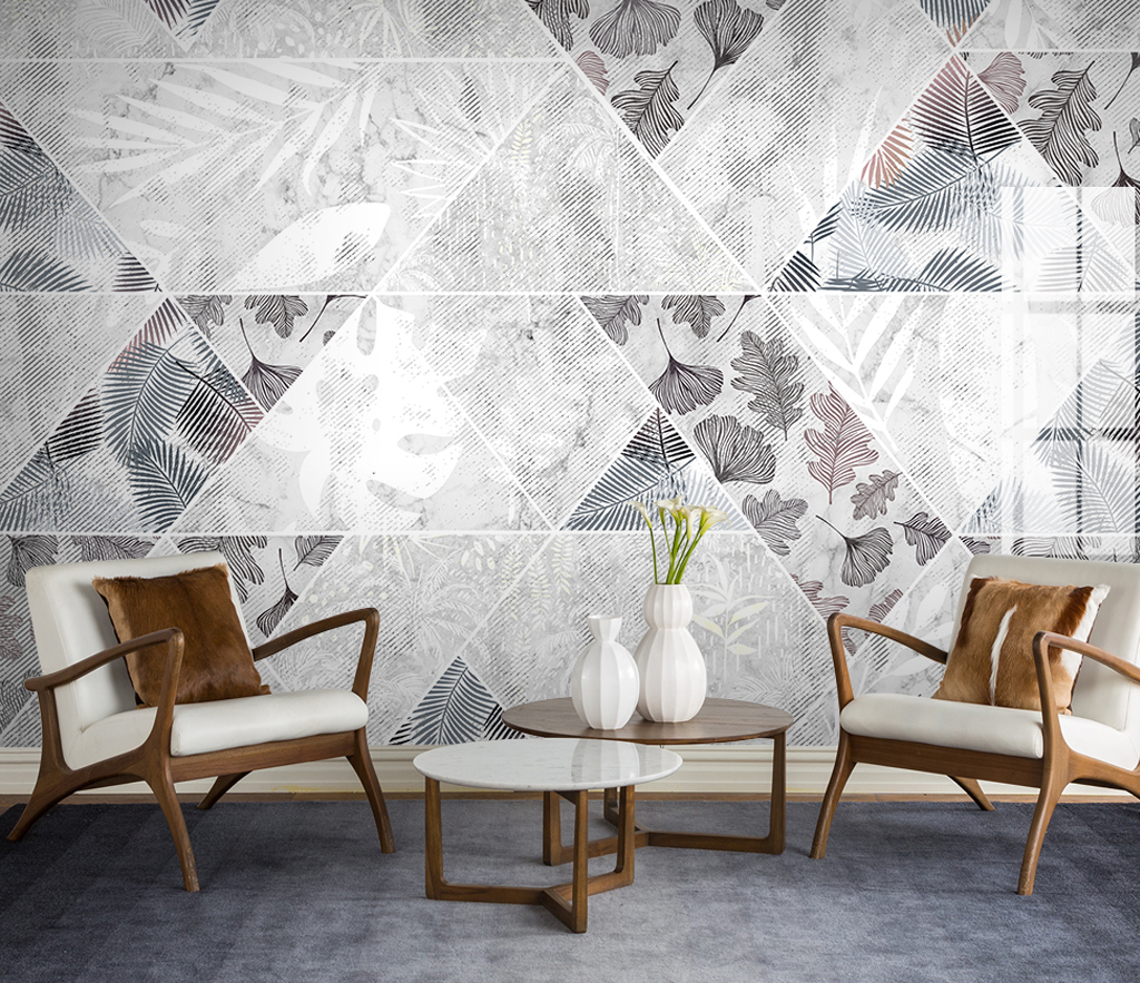 Grey Geometric Pattern Wallpaper Murals