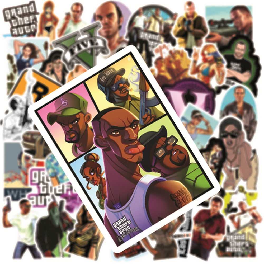 Game GTA Stickers Pack | Famous Bundle Stickers | Waterproof Bundle Stickers