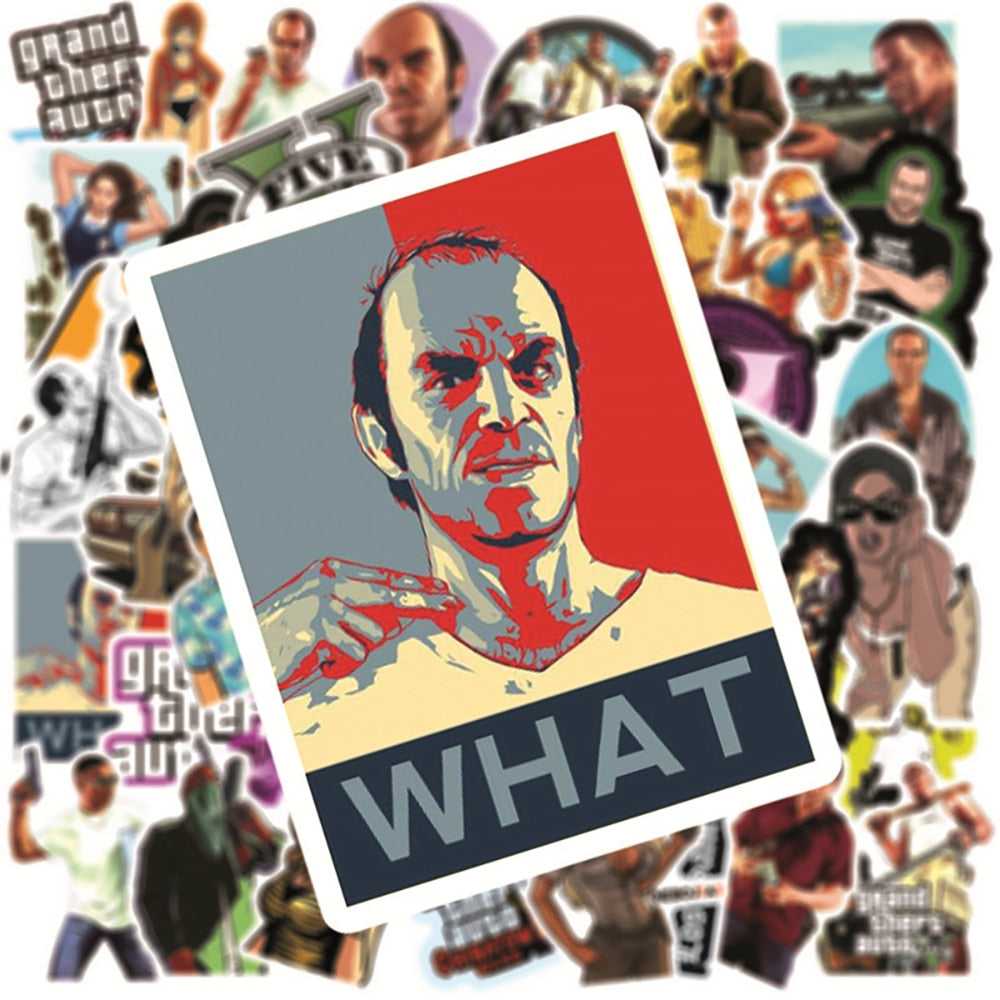 Game GTA Stickers Pack | Famous Bundle Stickers | Waterproof Bundle Stickers