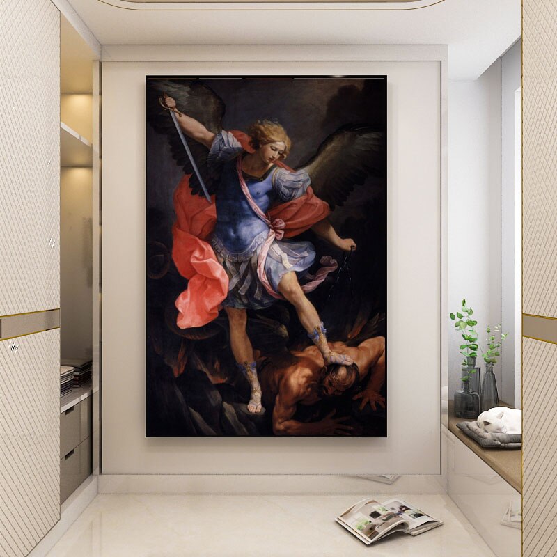 Guido Reni : L'Archange Michel Vaincre Satan Art Mural sur Toile