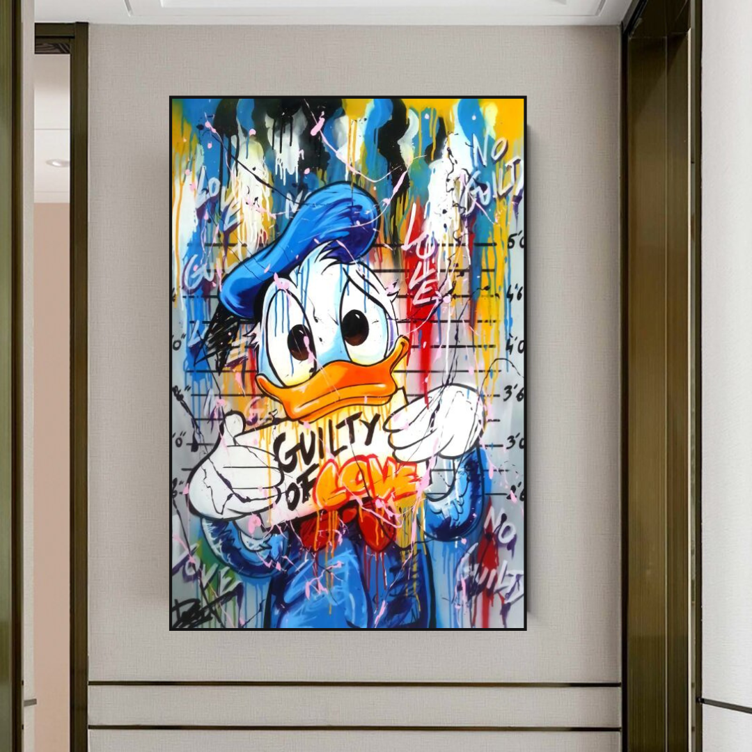 Coupable d'amour : Donald Duck, décoration murale sur toile