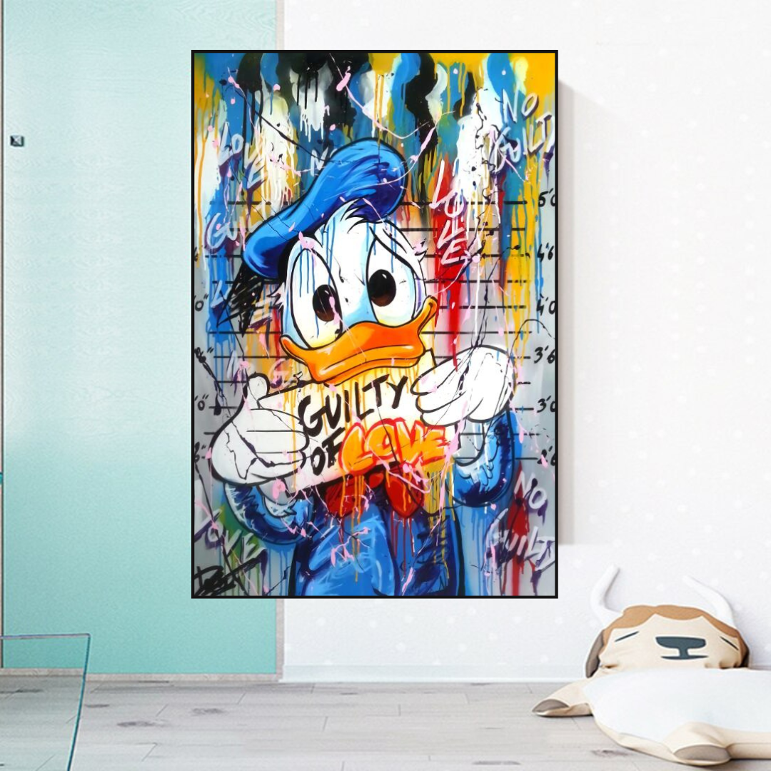 Guilty of Love: Donald Duck Canvas Wall Art