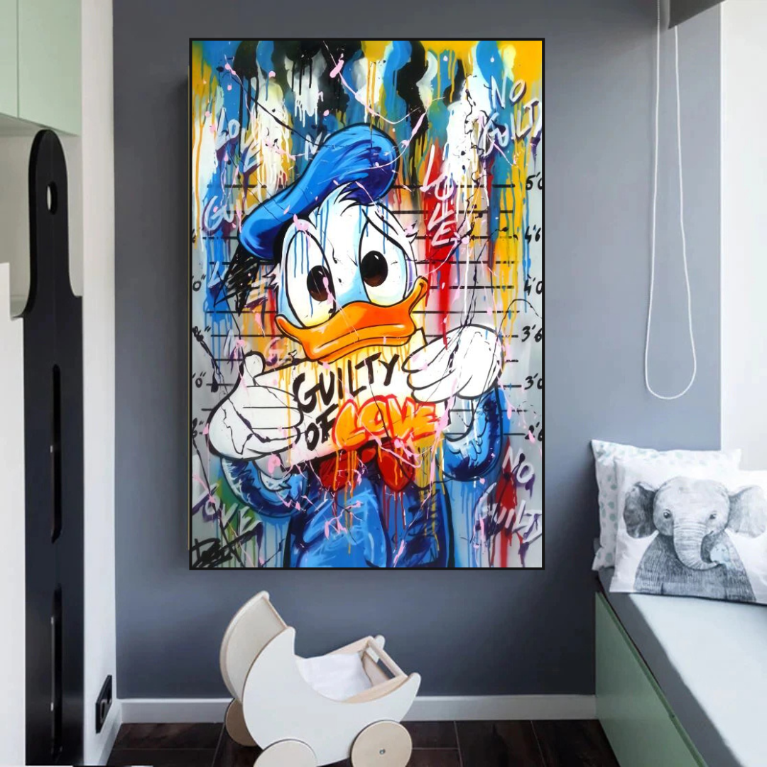 Coupable d'amour : Donald Duck, décoration murale sur toile