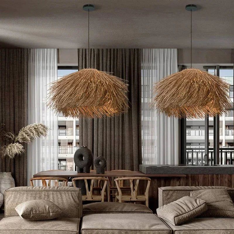 Hand Woven Rattan LED Pendant Lighting