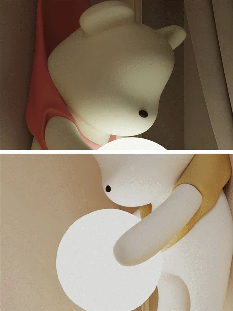 Lampe murale suspendue en forme d'ours pour chambre d'enfant