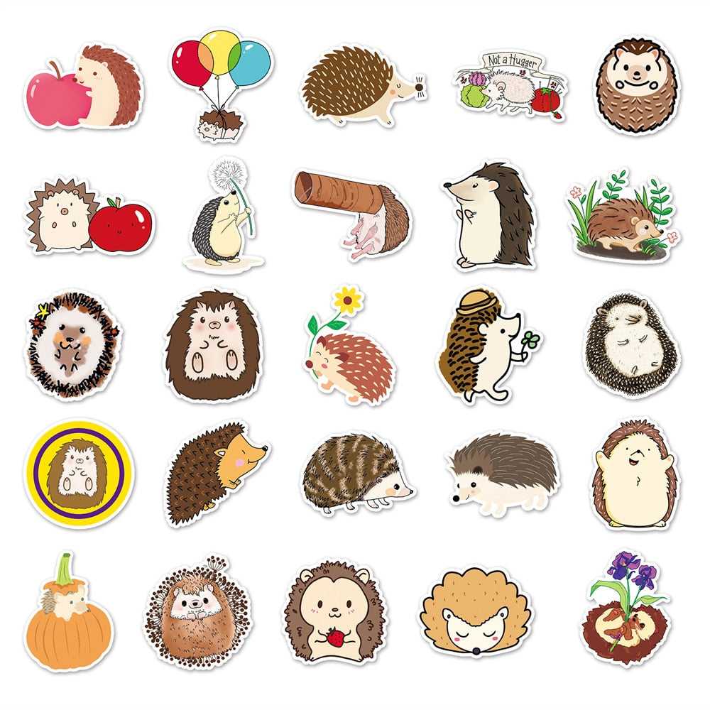 Hedgehog Stickers Pack | Famous Bundle Stickers | Waterproof Bundle Stickers