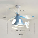 Helicopter Ceiling Light and Fan for Kids Room