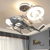 Helicopter with 2 fans Rotatable Kids Ceiling Light