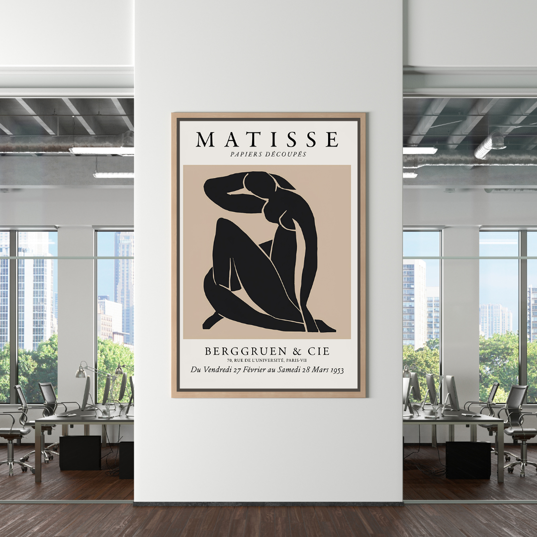 Henri Matisse Body Line Leaf Boho Schwarz Beige Leinwand Wandkunst