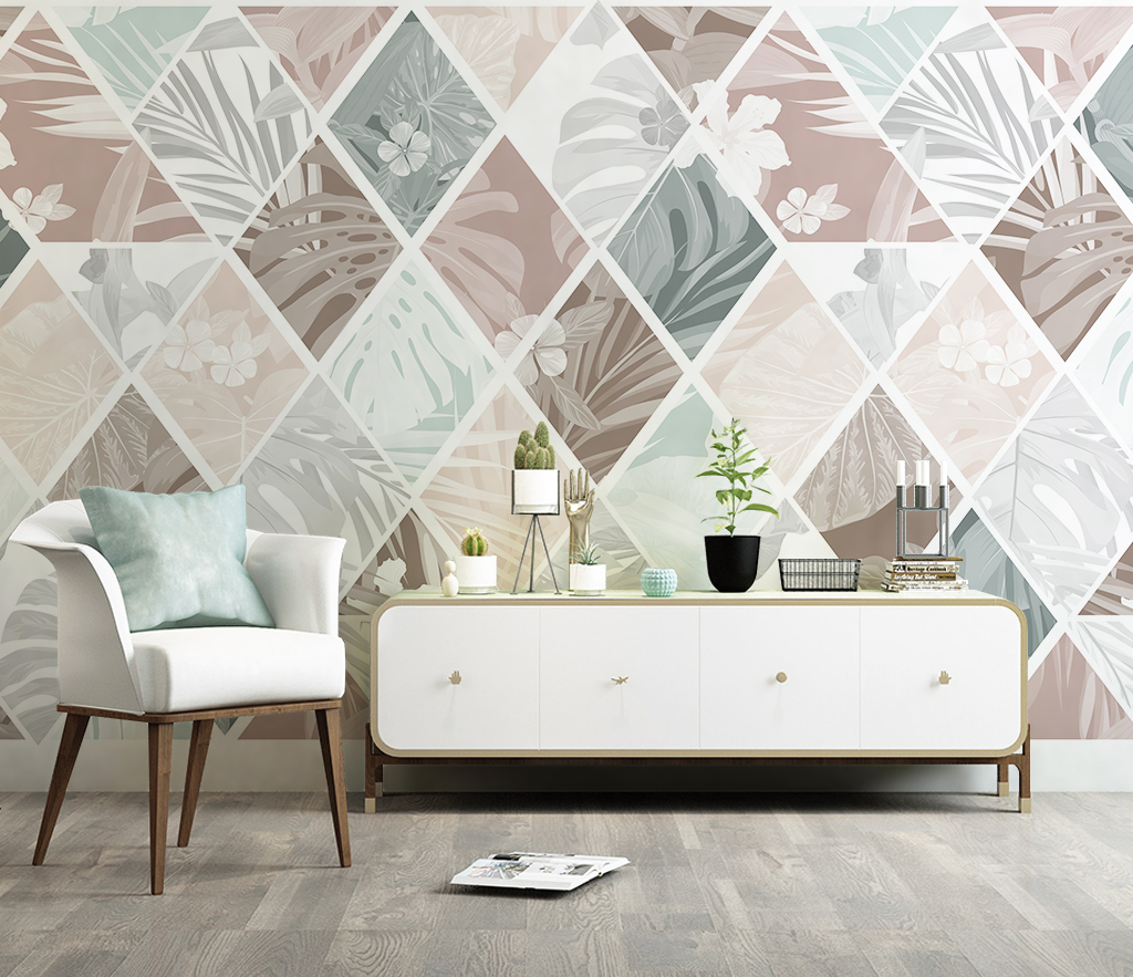 Hexagonal Geometric Pattern Wallpaper Murals