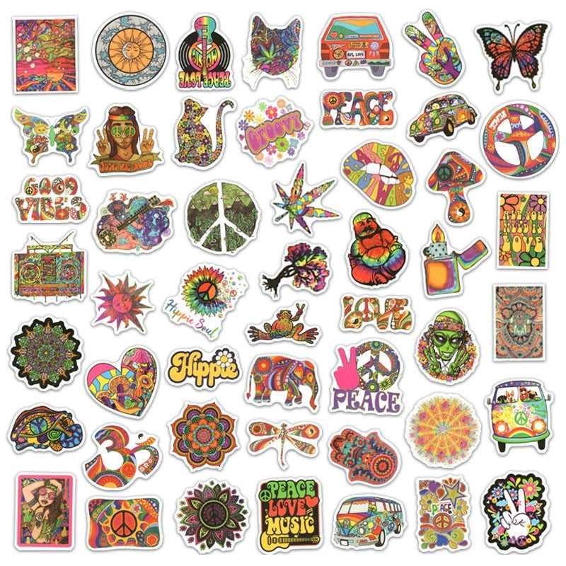 Hippie Art Stickers Pack | Famous Bundle Stickers | Waterproof Bundle Stickers