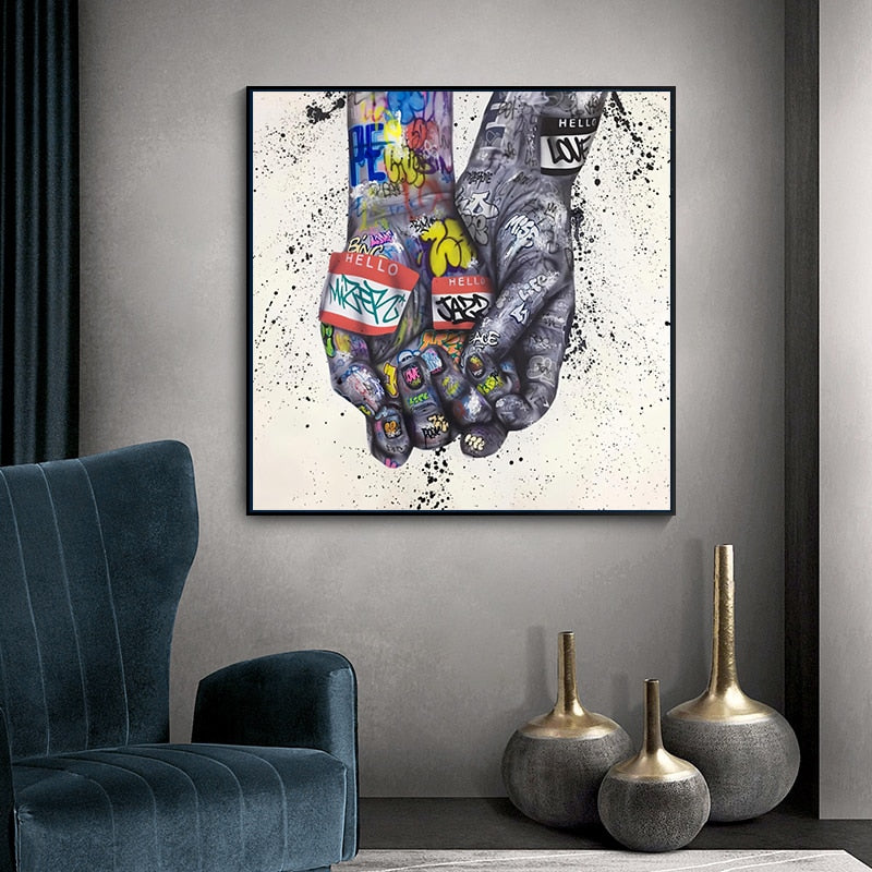 Holding Hands Canvas Art - Embrace Love and Connection