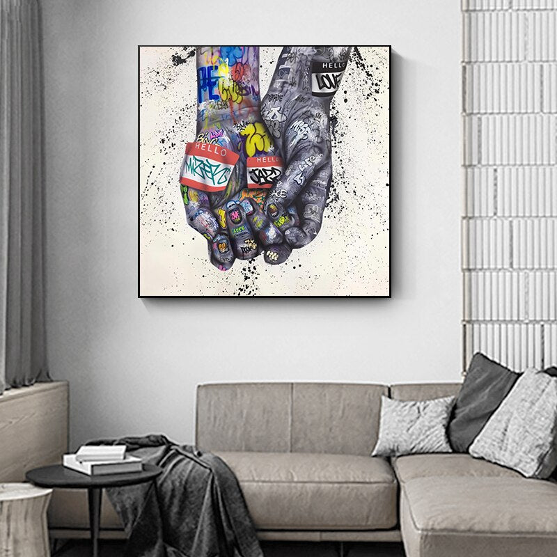 Holding Hands Canvas Art - Embrace Love and Connection