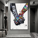 Holding Hands Inspiration Artwork Canvas Wall Art