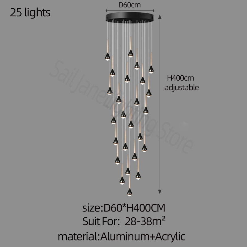 Lumière de lustre haut creux