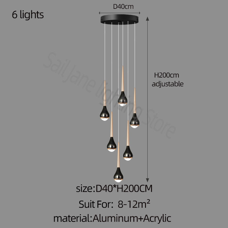 Lumière de lustre haut creux