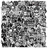 Horror Movie Sticker Black and White Stickers Pack | Famous Bundle Stickers | Waterproof Bundle Stickers