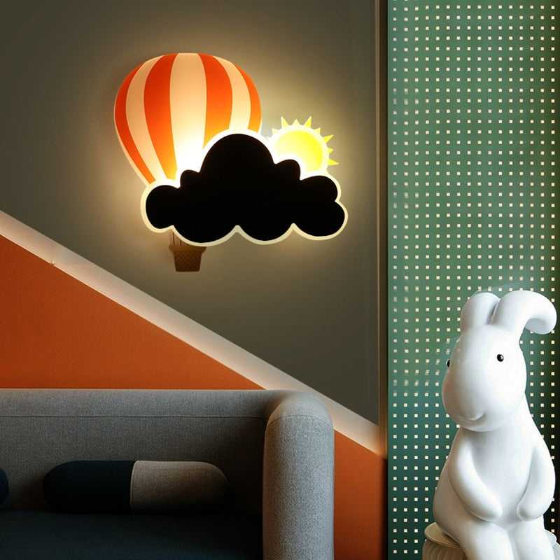 Hot Air Balloon Cloud Wall Light | Kids Room Hot Air Balloon Cloud Wall Light