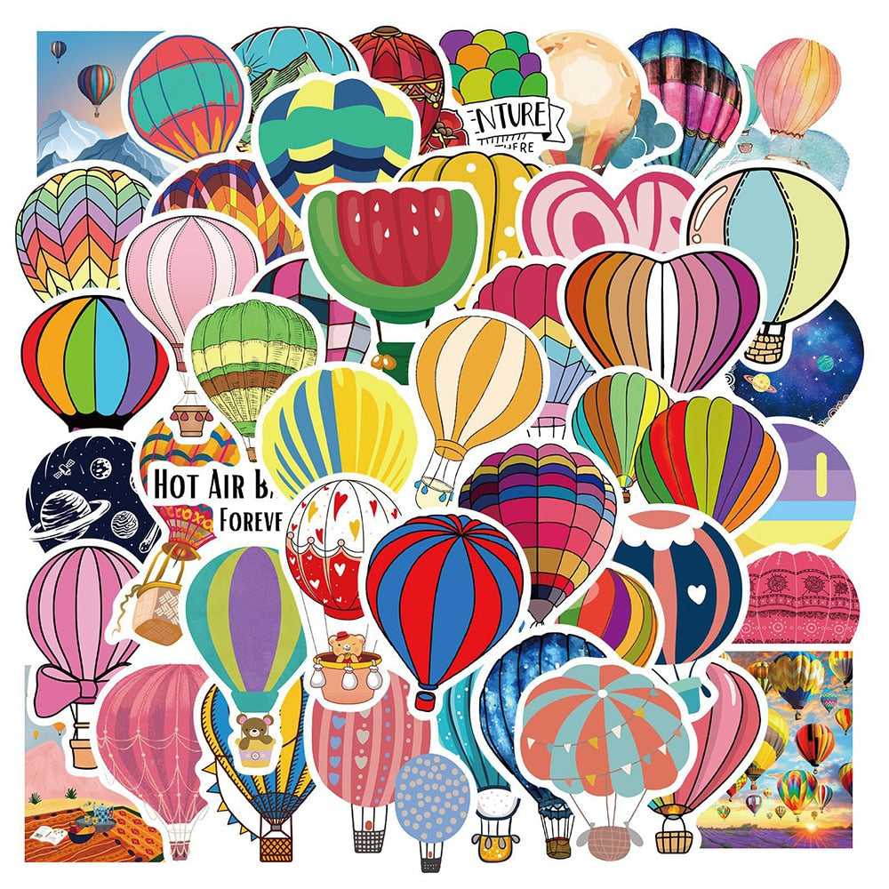 Hot Air Balloon Stickers Pack | Famous Bundle Stickers | Waterproof Bundle Stickers