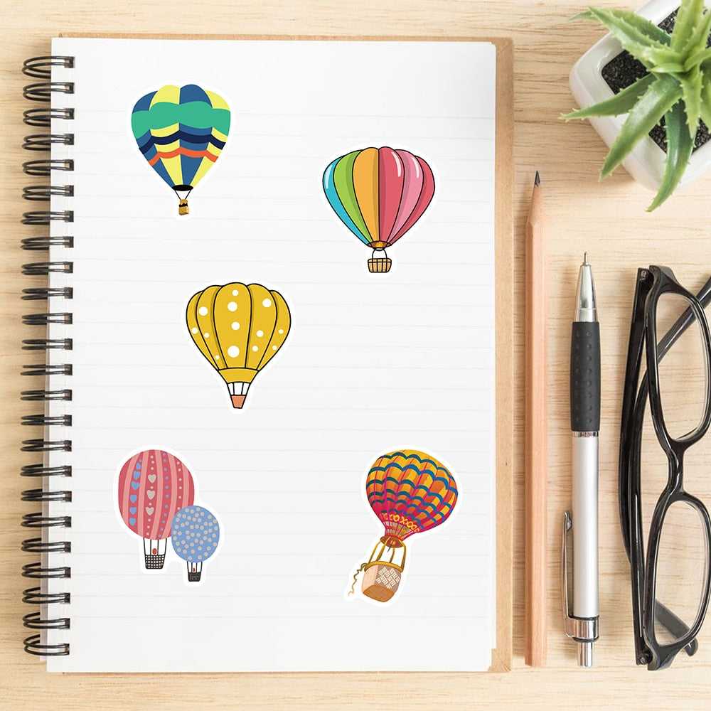 Hot Air Balloon Stickers Pack | Famous Bundle Stickers | Waterproof Bundle Stickers