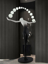 Humanoid Sculpture Holding Ball Floor Lamp