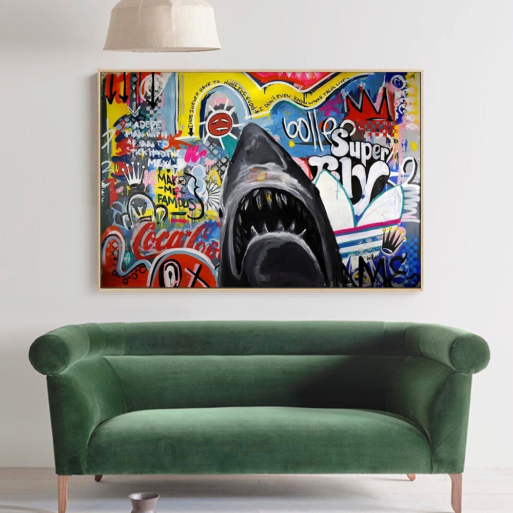 Hungry Shark Canvas Wall Art