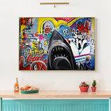 Art mural sur toile requin affamé