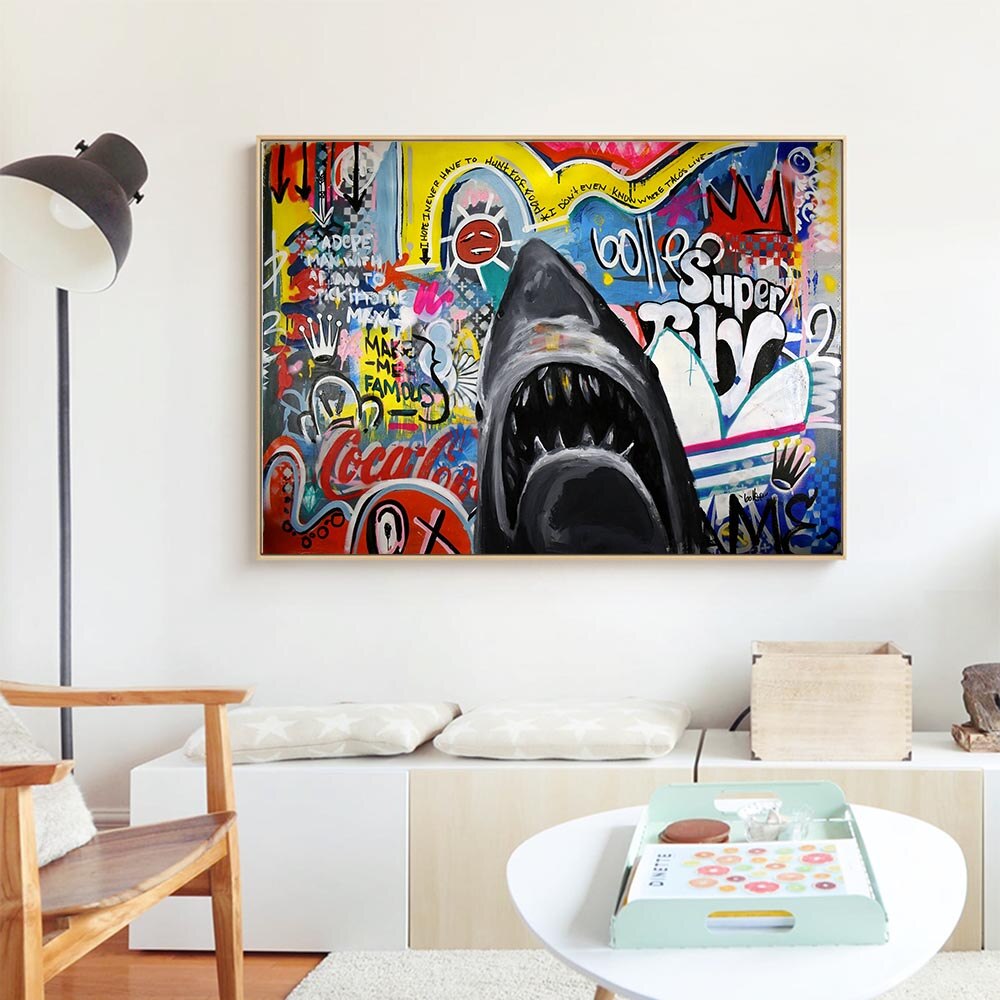 Hungry Shark Canvas Wall Art