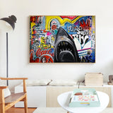 Hungry Shark Canvas Wall Art