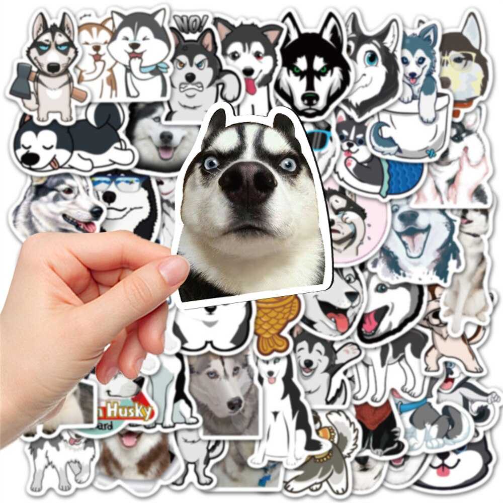 Cute Pet Husky Graffiti Waterproof Sticker