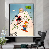 Patinage sur glace dans les Alpes - Mr Monopoly et Richie Wall Art