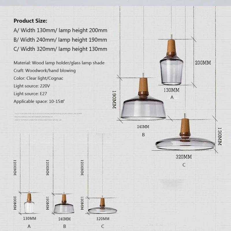 Illuminate with Elegance: Smoked Glass LED Pendant Lamp