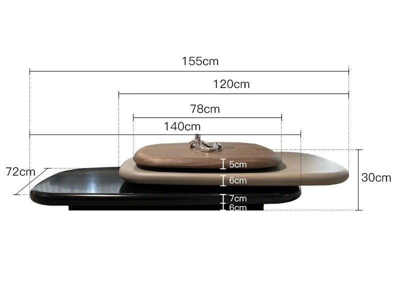 Italian Design Pebbles Rotating Coffee Table