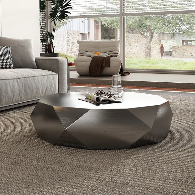 Italian Designer Auxiliar Metal Coffee Table