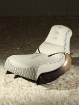 Italian Designer Luxury Leather Sofa Rocking Chair