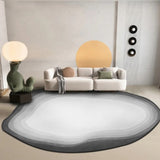 Italian Designer Oval Linear Rug