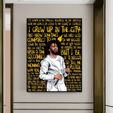 Art mural sur toile J Cole Singer : représentation exceptionnelle