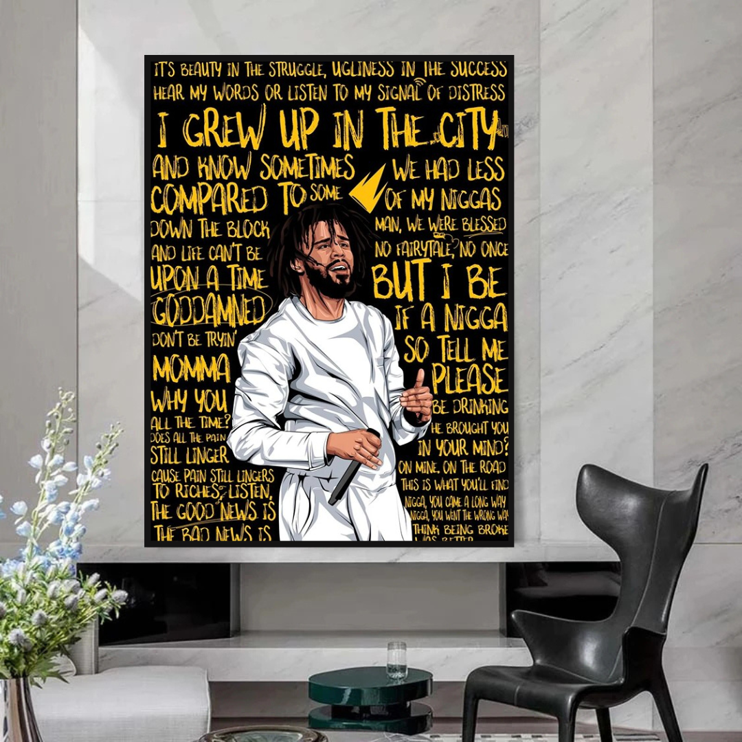 Art mural sur toile J Cole Singer : représentation exceptionnelle