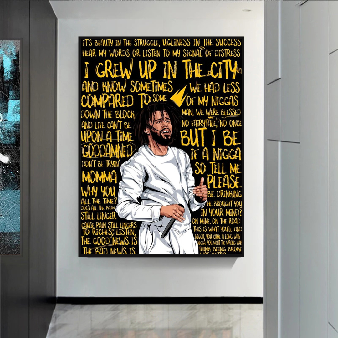 J Cole Singer Canvas Wall Art: Exceptional Depiction