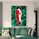 Art mural japonais Kaneda &amp; Kei Kiss Art mural sur toile 