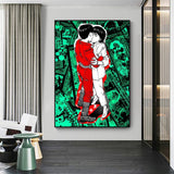 Art mural japonais Kaneda &amp; Kei Kiss Art mural sur toile 