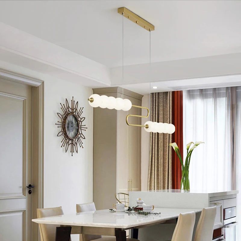 Lustre suspendu pour îlot de cuisine Jewel Globes