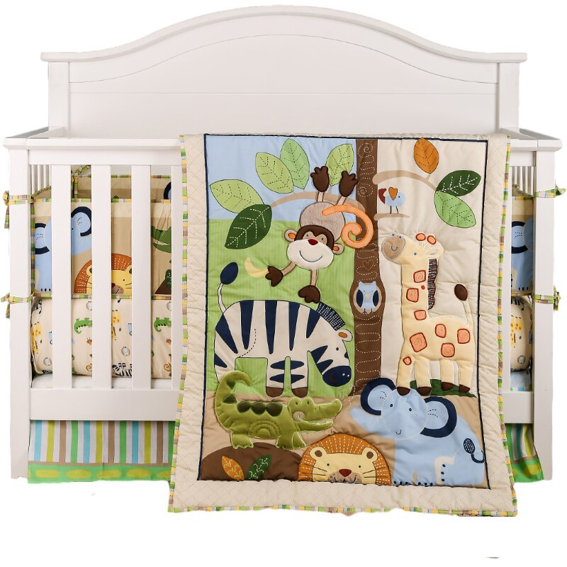 Jungle Animals Theme Cot Cot Bedding Set