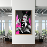 Kate Moss Pink Bunny Poster - Impression d'art en édition limitée