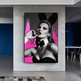 Kate Moss Pink Bunny Poster - Impression d'art en édition limitée