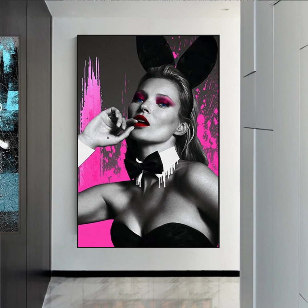 Kate Moss Pink Bunny Poster – Kunstdruck in limitierter Auflage