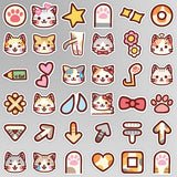 Kawaii Cat Kitty Girl Stickers Pack | Famous Bundle Stickers | Waterproof Bundle Stickers
