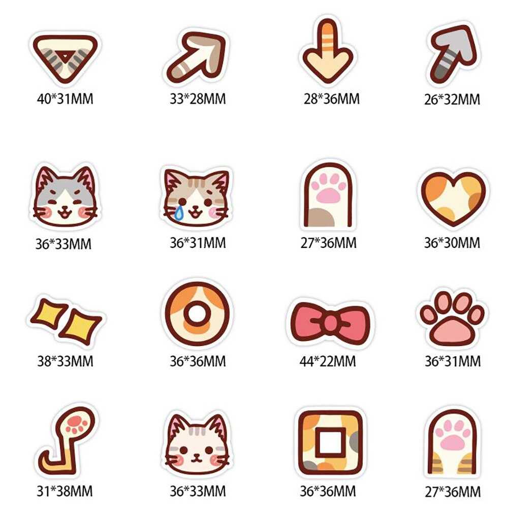 Kawaii Cat Kitty Girl Stickers Pack | Famous Bundle Stickers | Waterproof Bundle Stickers