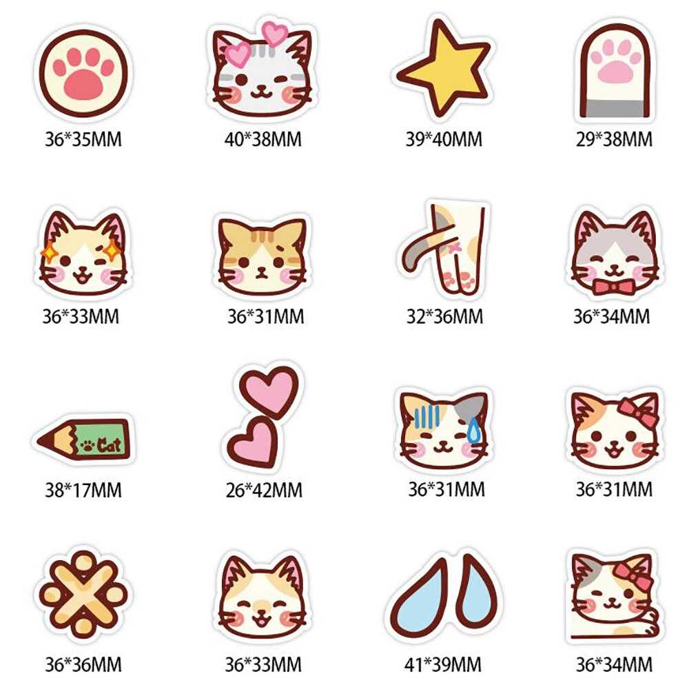 Kawaii Cat Kitty Girl Stickers Pack | Famous Bundle Stickers | Waterproof Bundle Stickers