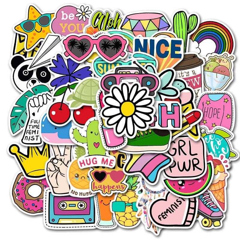 Kawaii Stickers Pack | Famous Bundle Stickers | Waterproof Bundle Stickers